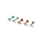 Mini Crystal Cross Titanium Ear Studs - Mini Crystal Cross Titanium Ear Studs - Copper / 6mm by CRUXJEWELRY