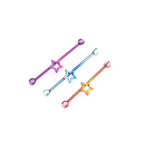 Openwork Pentagram CZ Titanium Industrial Barbell - Pink-Yellow Gradient