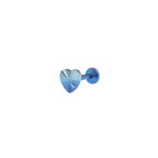 Engraved Vivid Linework Heart Titanium Lip Ring - Engraved Vivid Linework Heart Titanium Lip Ring - Blue / 6mm by CRUXJEWELRY