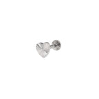 Engraved Vivid Linework Heart Titanium Lip Ring - Engraved Vivid Linework Heart Titanium Lip Ring - Sliver / 6mm by CRUXJEWELRY