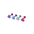 Engraved Vivid Linework Heart Titanium Lip Ring - Engraved Vivid Linework Heart Titanium Lip Ring - Sliver / 6mm by CRUXJEWELRY