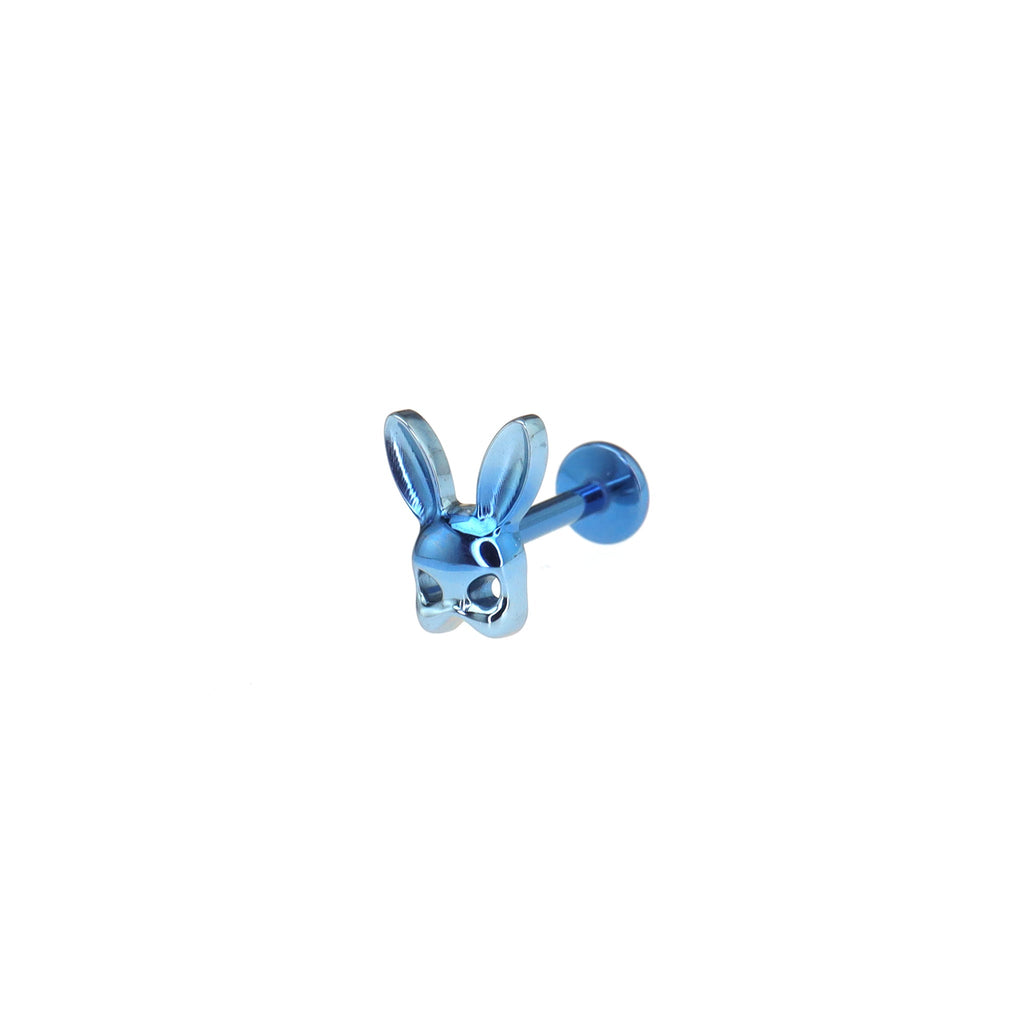Mask Rabbit Internally Threaded Titanium Ear Studs - Mask Rabbit Internally Threaded Titanium Ear Studs - Blue-White Gradient / 6mm by CRUXJEWELRY