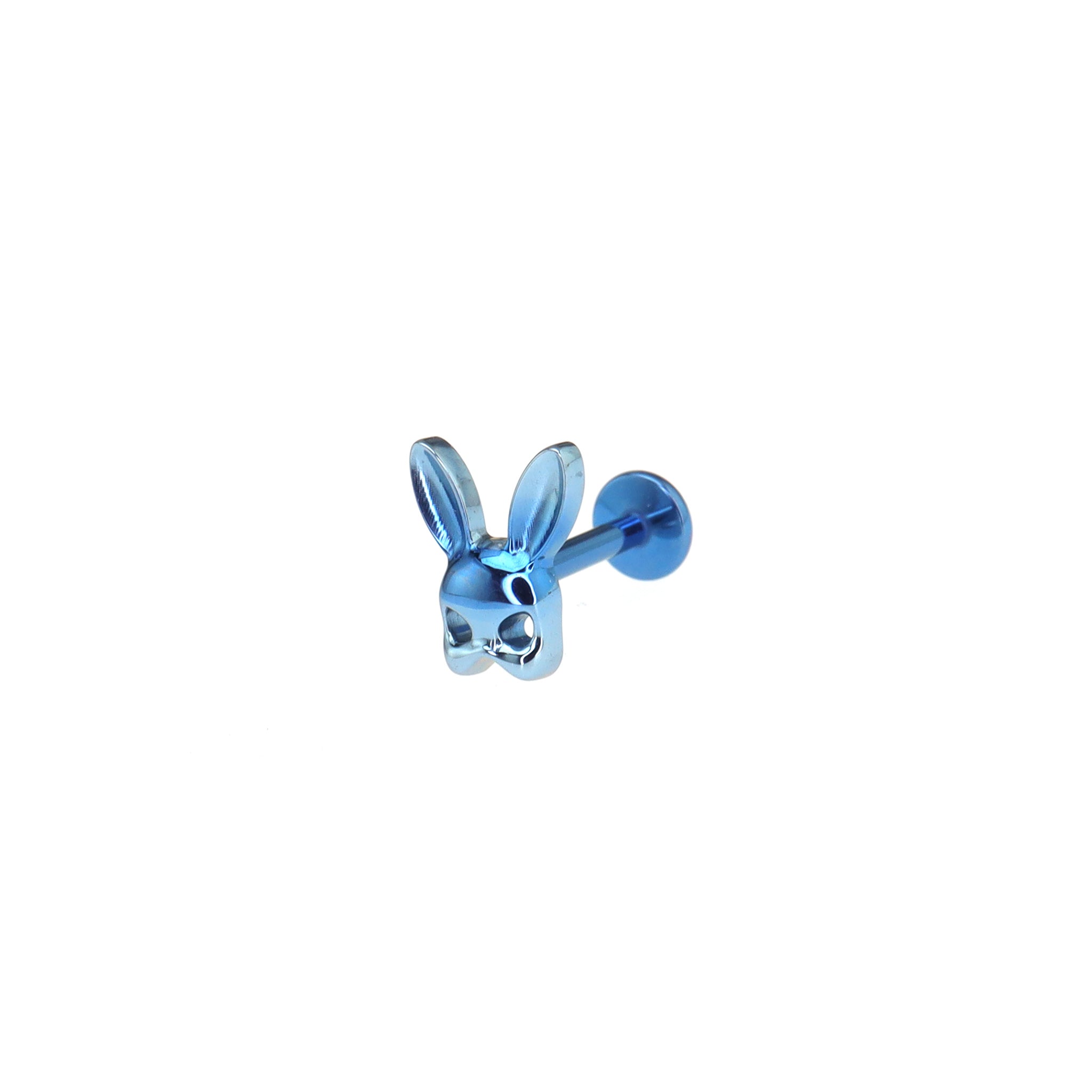 Mask Rabbit Internally Threaded Titanium Ear Studs - Mask Rabbit Internally Threaded Titanium Ear Studs - Blue-White Gradient / 6mm by CRUXJEWELRY