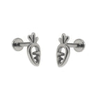 Carrot Internally Threaded Stainless Steel Ear Studs - Carrot Internally Threaded Stainless Steel Ear Studs - 6mm by CRUXJEWELRY