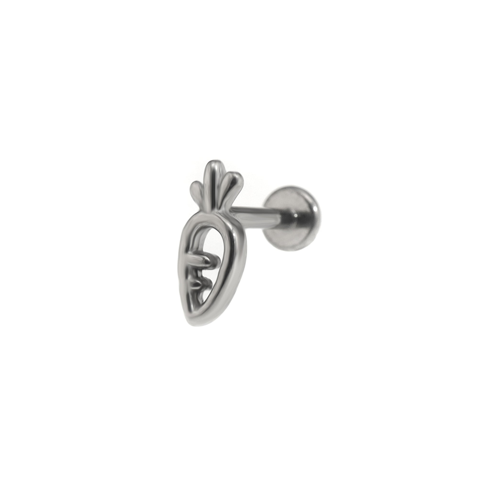 Carrot Internally Threaded Stainless Steel Ear Studs - Carrot Internally Threaded Stainless Steel Ear Studs - 6mm by CRUXJEWELRY
