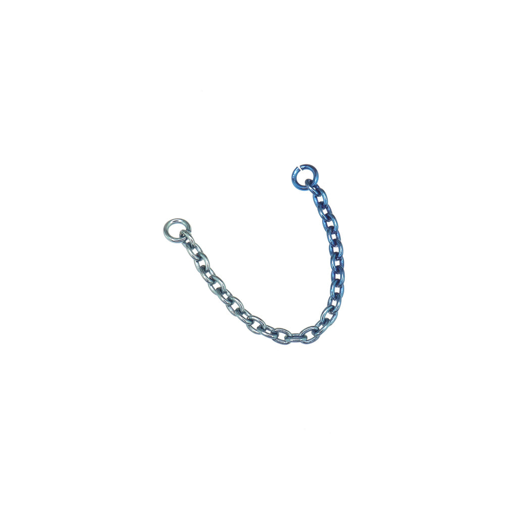 Y2K Double Lip & Nose Chain - Y2K Double Lip & Nose Chain - Blue-White Gradient by CRUXJEWELRY