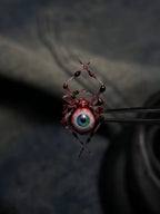 Dark Fantasy Spider Stud Earrings | Bloody Eyeball & Bone Skull