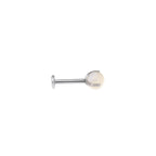 Claw-Set White Mother-of-Pearl Internally Threaded Titanium Studs - Claw-Set White Mother-of-Pearl Internally Threaded Titanium Studs - 5mm by CRUXJEWELRY