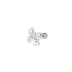 Full CZ Bow Tie Ear Stud - Full CZ Bow Tie Ear Stud - White / Single by CRUXJEWELRY