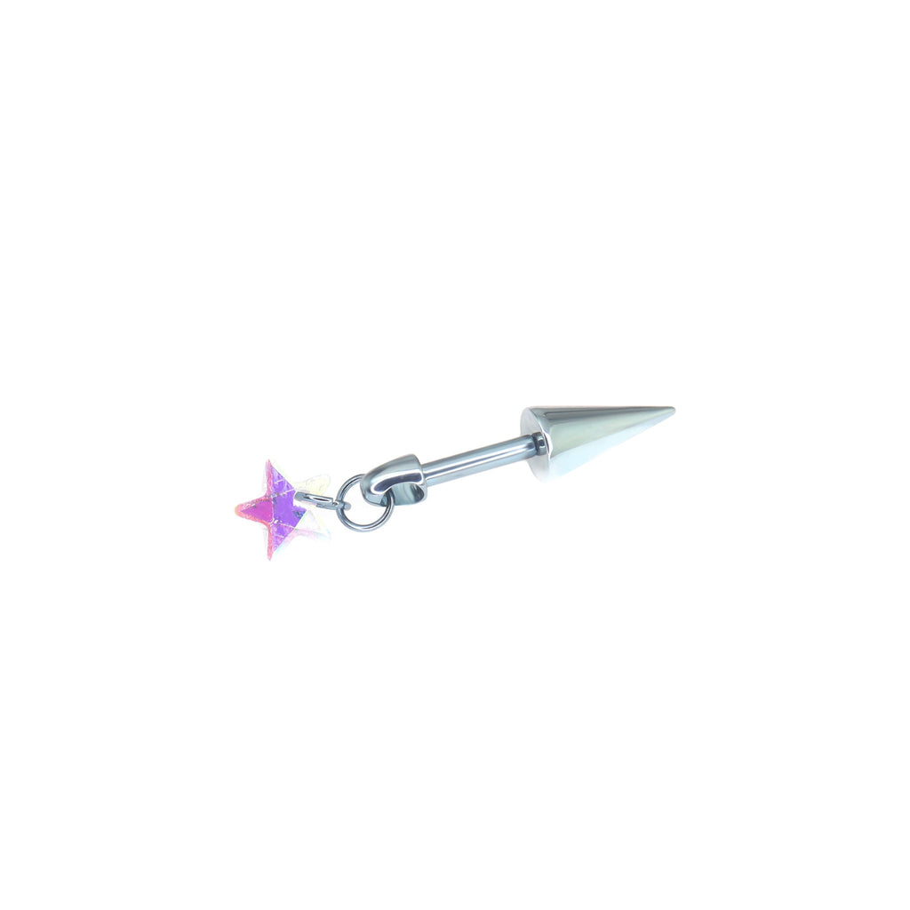 Spike & CZ Rocket Titanium Helix/Lip Studs - Spike & CZ Rocket Titanium Helix/Lip Studs - AB Coating / 6mm by CRUXJEWELRY