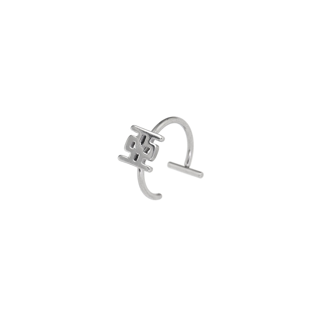Kyoto Limited - Stainless Steel Word Clip & Fake Hoop - Kyoto Limited - Stainless Steel Word Clip & Fake Hoop - 亜 / Ear Clip / 8mm by CRUXJEWELRY