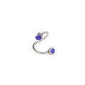 S-Shaped Dragon Claw Cat's Eye Internally Threaded Stainless Steel Lip Ring - S-Shaped Dragon Claw Cat's Eye Internally Threaded Stainless Steel Lip Ring - Purple / 8mm by CRUXJEWELRY