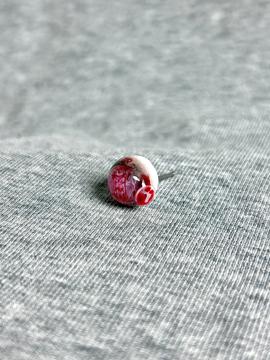 Cthulhu Eye - Zhou Amulet | Ear/Lip/Tongue Studs - Cthulhu Eye - Zhou Amulet | Ear/Lip/Tongue Studs - Seal of Aegis / Flat-Back（Default） / 4mm by CRUXJEWELRY