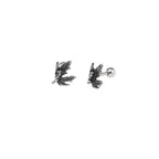 Maple Leaf External Thread Stainless Steel Ear Stud - Maple Leaf External Thread Stainless Steel Ear Stud - Set by CRUXJEWELRY