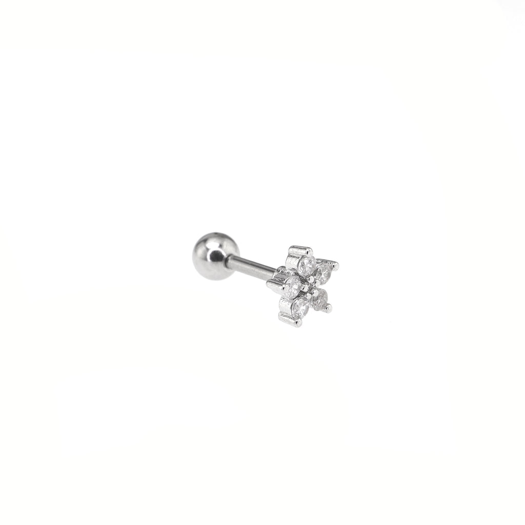 Small Pentagram CZ External Threadness Stainless Steel Ear Stud - Small Pentagram CZ External Threadness Stainless Steel Ear Stud - Default Title by CRUXJEWELRY