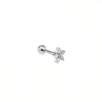 Small Pentagram CZ External Threadness Stainless Steel Ear Stud - Small Pentagram CZ External Threadness Stainless Steel Ear Stud - Default Title by CRUXJEWELRY