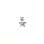 Small Pentagram CZ External Threadness Stainless Steel Ear Stud - Small Pentagram CZ External Threadness Stainless Steel Ear Stud - Default Title by CRUXJEWELRY