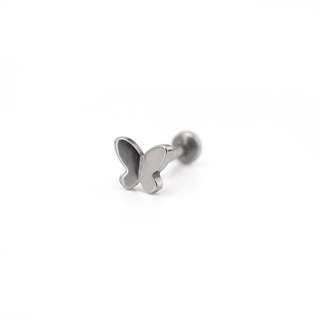 Colorful Gradient Butterfly Titanium - Nose/Ear Stud - Colorful Gradient Butterfly Titanium - Nose/Ear Stud - Sliver / 6 mm by CRUXJEWELRY