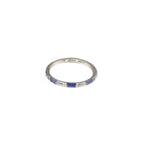 Side Set Baguette CZ Titanium Segment Ring - Side Set Baguette CZ Titanium Segment Ring - Deep Blue / 8mm by CRUXJEWELRY