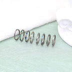 Side Set Baguette CZ Titanium Segment Ring - Side Set Baguette CZ Titanium Segment Ring - White / 8mm by CRUXJEWELRY