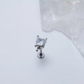 Liquid Metal CZ Heart Stud - Dainty Molten Cartilage Earring