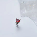Liquid Metal CZ Heart Stud - Dainty Molten Cartilage Earring