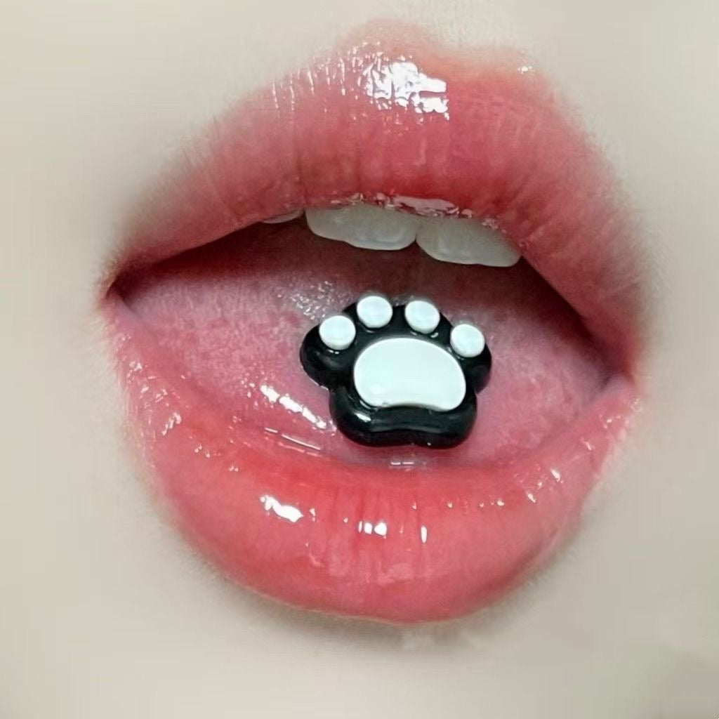 Skeleton Dog Tongue Ring - Externally Threaded Barbell