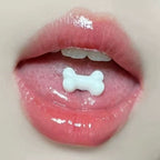 Skeleton Dog Tongue Ring - Externally Threaded Barbell