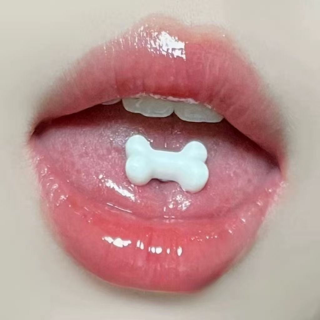 Skeleton Dog Tongue Ring - Externally Threaded Barbell