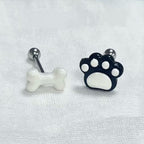 Skeleton Dog Tongue Ring - Externally Threaded Barbell