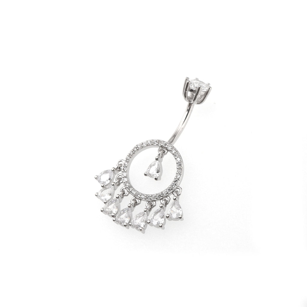 Tassel Dangle S925 Sterling Silver Belly Ring - Tassel Dangle S925 Sterling Silver Belly Ring - 6 mm by CRUXJEWELRY