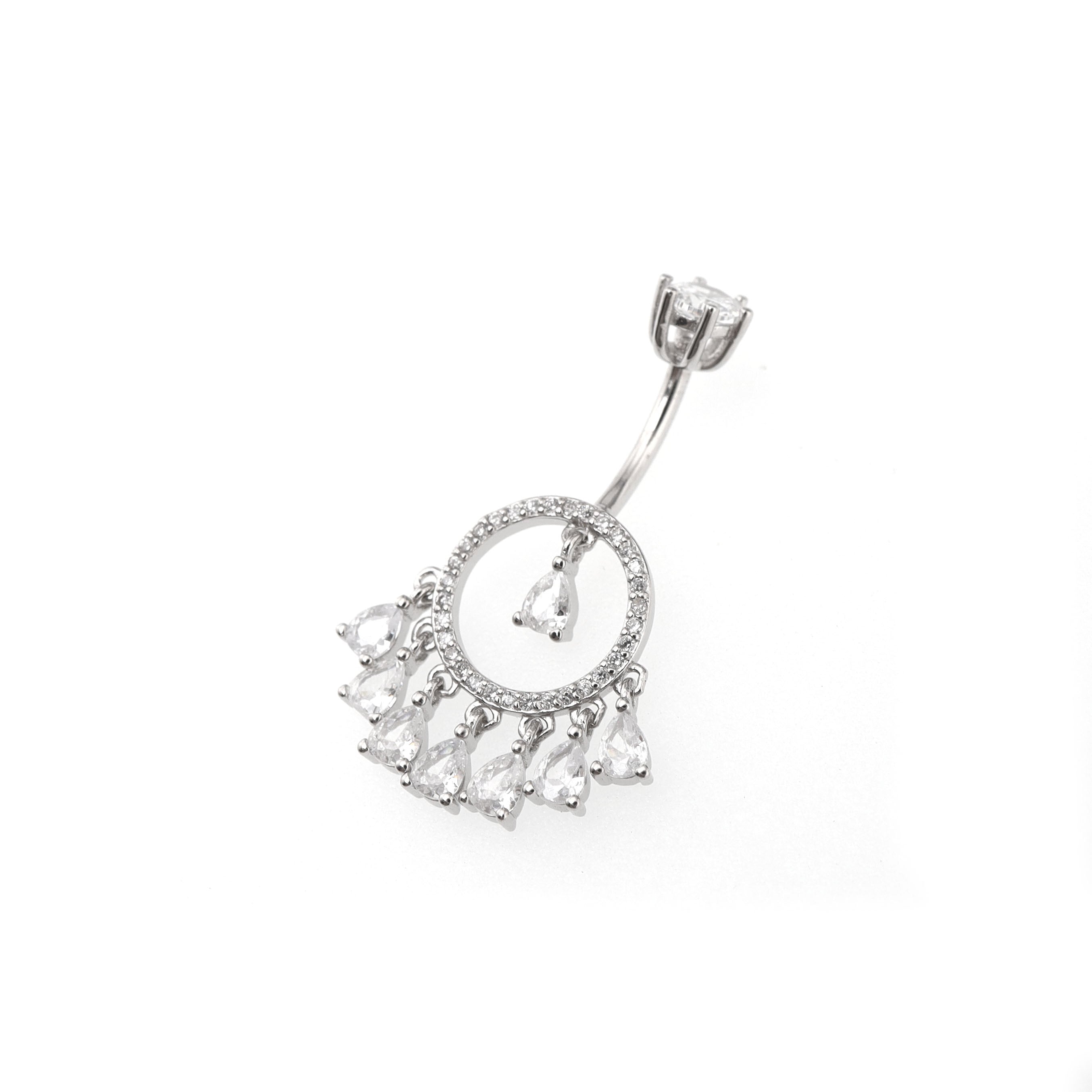 Tassel Dangle S925 Sterling Silver Belly Ring - Tassel Dangle S925 Sterling Silver Belly Ring - 6 mm by CRUXJEWELRY
