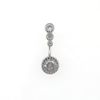 Sterling Silver Vintage Navel Ring with Four-Zirconia - Sterling Silver Vintage Navel Ring with Four-Zirconia - 6 mm by CRUXJEWELRY