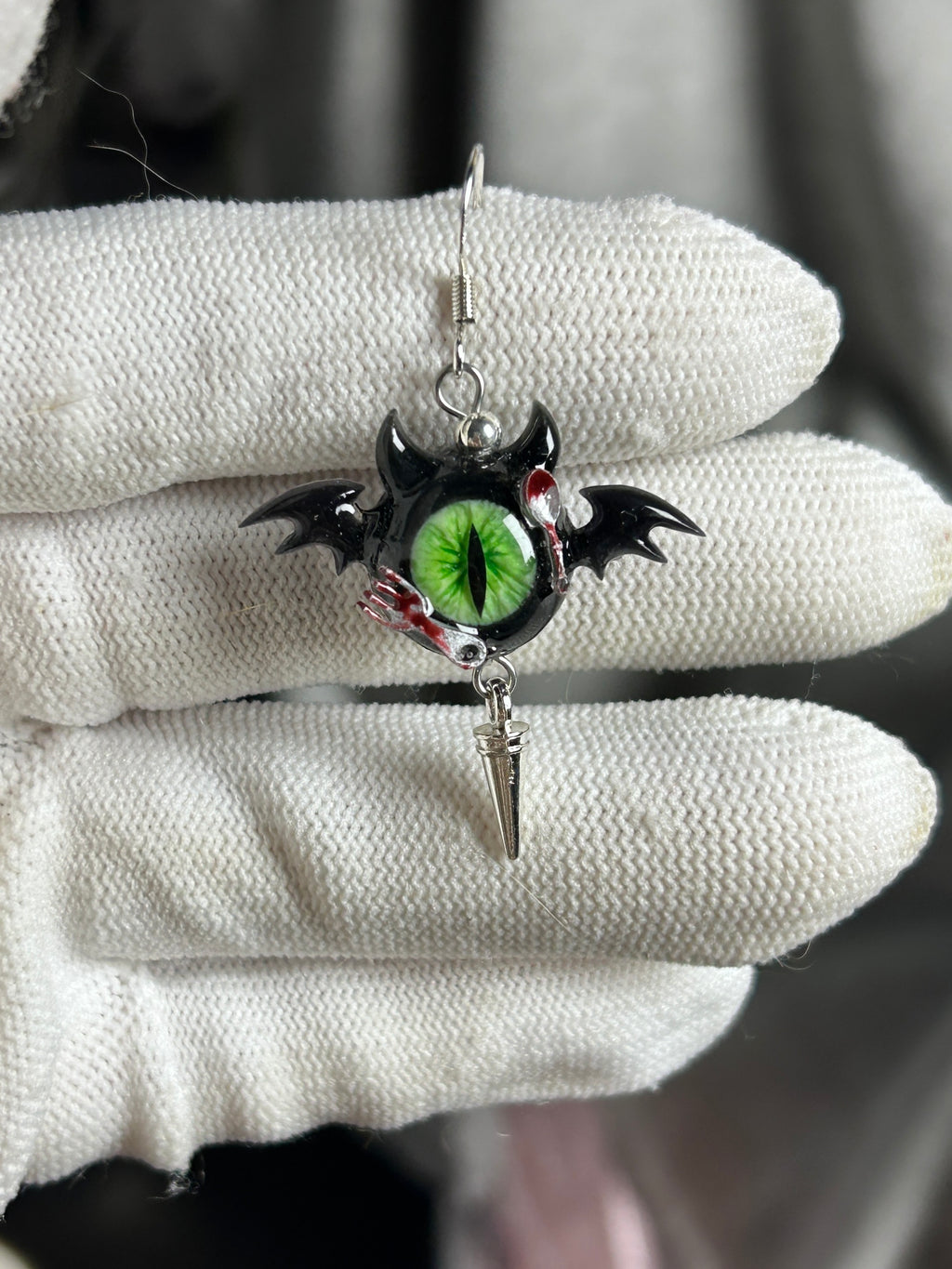 Cthulhu Eye - Dark Temptress: Succubus Earrings - Cthulhu Eye - Dark Temptress: Succubus Earrings - Fluffy Hornlet Succubus by CRUXJEWELRY