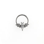 Bat CZ Stainless Steel Clicker Nose Ring - Bat CZ Stainless Steel Clicker Nose Ring - Default Title by CRUXJEWELRY