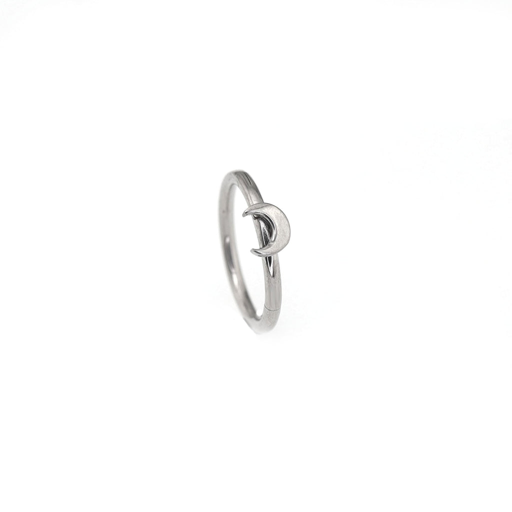 Little Moon Stainless Steel Segment Hoop - Little Moon Stainless Steel Segment Hoop - 8mm by CRUXJEWELRY