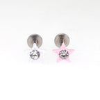 CZ & Resin Star Internally Threaded Stud - CZ & Resin Star Internally Threaded Stud - Radiant White / 6mm by CRUXJEWELRY