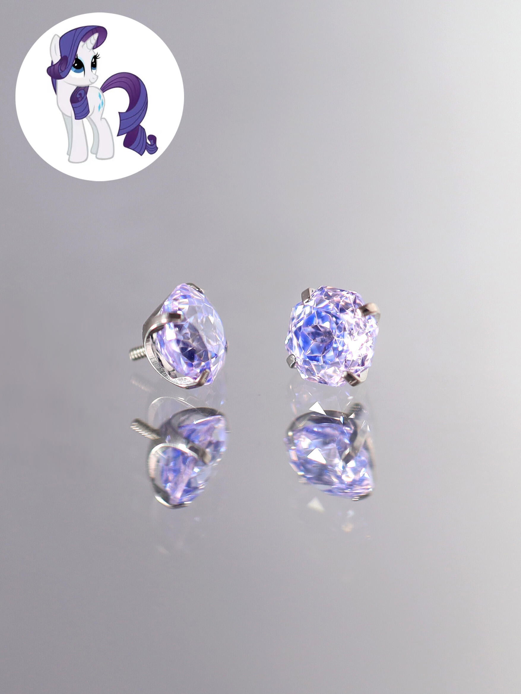 MLP Titanium Zircon Crystal Labret Stud –  Fantasy Piercing Jewelry