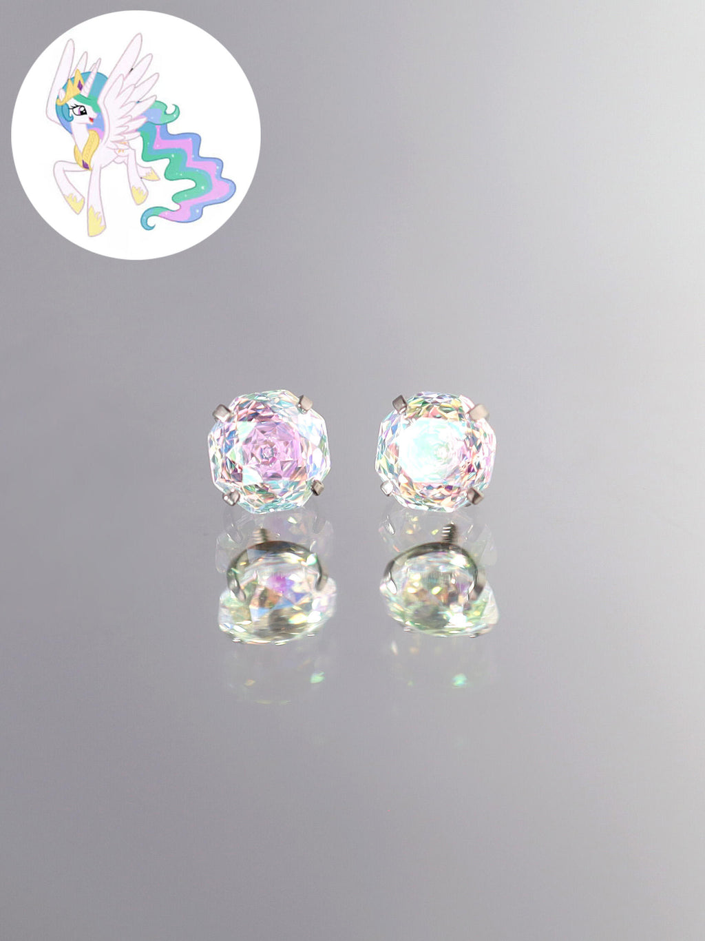 MLP Titanium Zircon Crystal Labret Stud –  Fantasy Piercing Jewelry