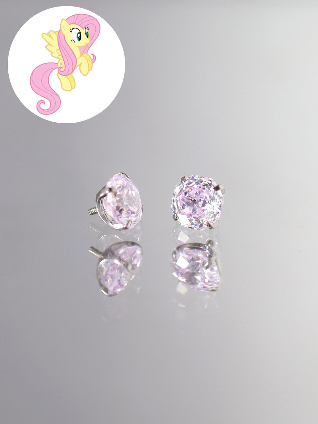 MLP Titanium Zircon Crystal Labret Stud –  Fantasy Piercing Jewelry