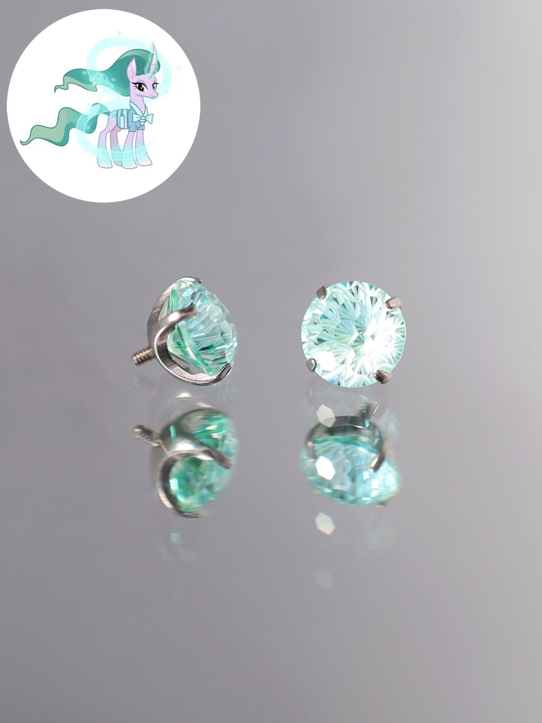 MLP Titanium Zircon Crystal Labret Stud –  Fantasy Piercing Jewelry