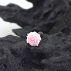 Butterfly Floral Earrings Rose Pink Cartilage & Helix Look - Butterfly Floral Earrings Rose Pink Cartilage & Helix Look - Rose Stud by CRUXJEWELRY