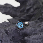 Butterfly Floral Whisper Rose Blue Cartilage & Helix Look - Butterfly Floral Whisper Rose Blue Cartilage & Helix Look - Rose Stud by CRUXJEWELRY
