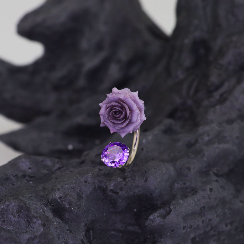 Butterfly Floral Whisper | Ethereal Dreamy Ear Studs & Cartilage Earrings - Butterfly Floral Whisper | Ethereal Dreamy Ear Studs & Cartilage Earrings - Rose Horseshoe Rings by CRUXJEWELRY
