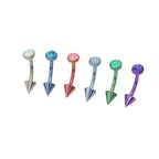 Rainbow Opal Spike Titanium Rook Jewelry - Rainbow Opal Spike Titanium Rook Jewelry - ocean-blue / 6mm by CRUXJEWELRY