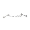 Black Heart Chain Stainless Steel Ear Chain - Black Heart Chain Stainless Steel Ear Chain - Sliver by CRUXJEWELRY