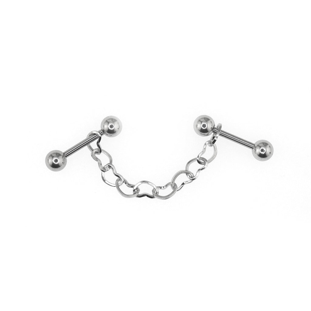Black Heart Chain Stainless Steel Ear Chain - Black Heart Chain Stainless Steel Ear Chain - Sliver by CRUXJEWELRY