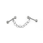 Black Heart Chain Stainless Steel Ear Chain - Black Heart Chain Stainless Steel Ear Chain - Sliver by CRUXJEWELRY