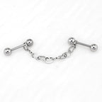Black Heart Chain Stainless Steel Ear Chain - Black Heart Chain Stainless Steel Ear Chain - Sliver by CRUXJEWELRY