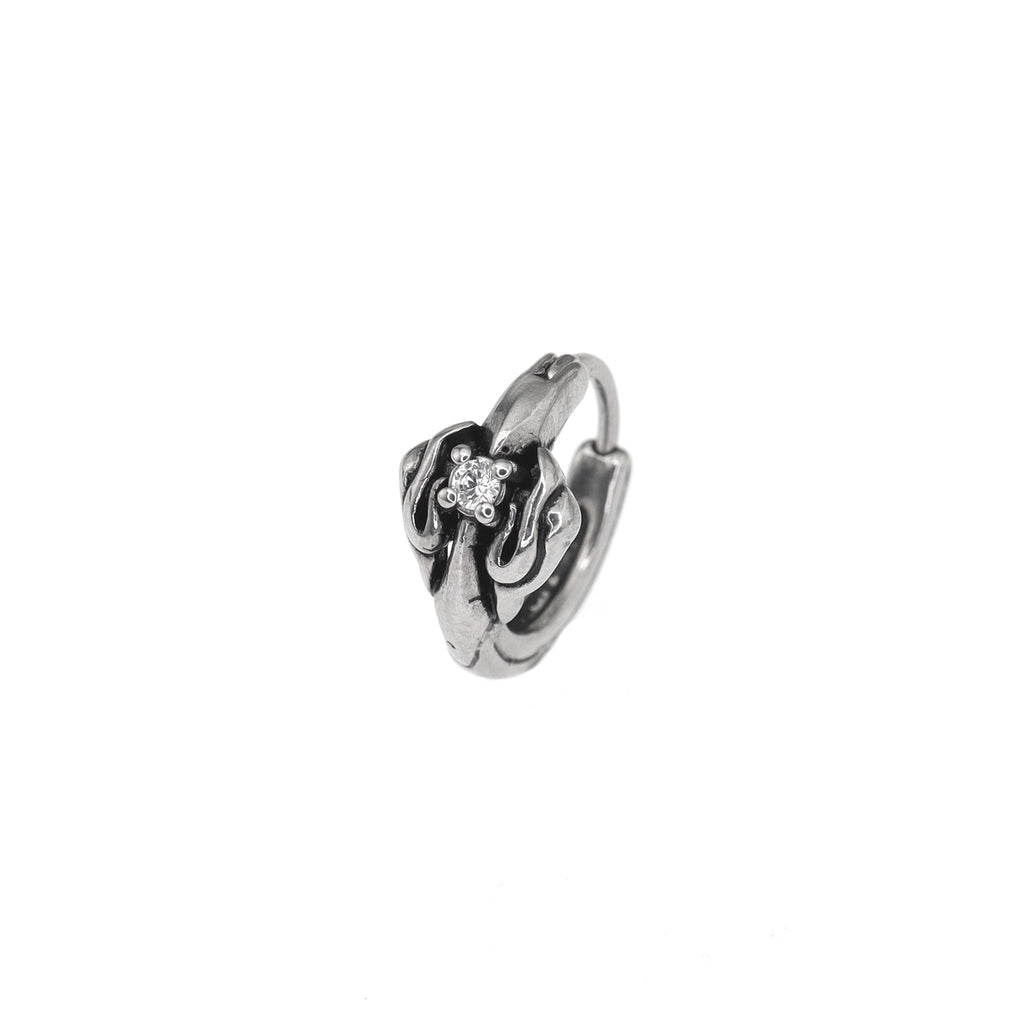 Gothic White CZ Stainless steel Earrings - Gothic White CZ Stainless steel Earrings - Single by CRUXJEWELRY